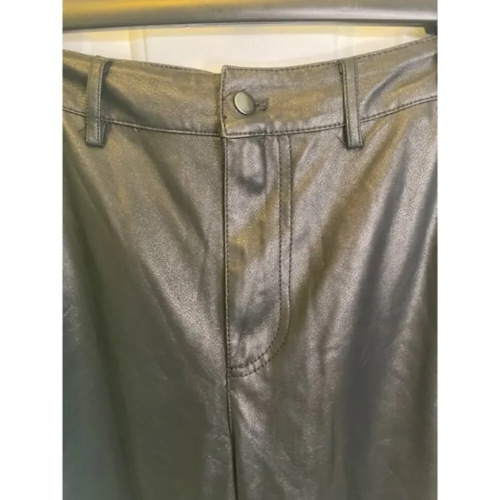 Zara Faux Leather Black pants Size Small NWOTs‎